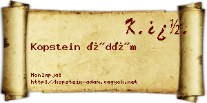 Kopstein Ádám névjegykártya
